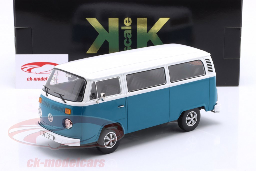Volkswagen VW T2b ônibus com Fuchs Aros Ano de construção 1972 azul / branco 1:18 KK-Scale