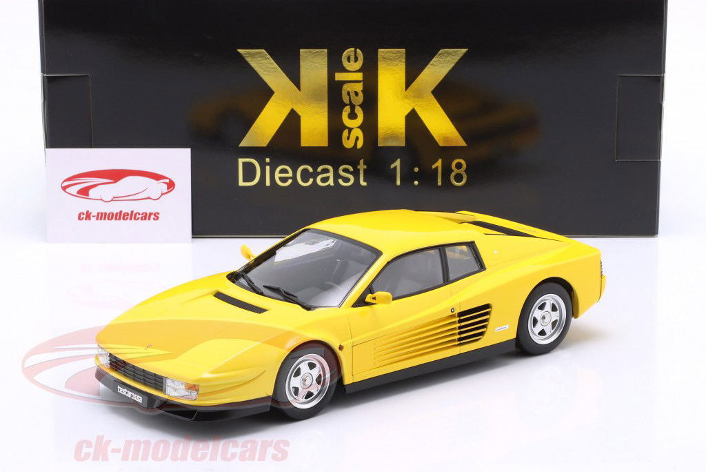 Ferrari Testarossa Année de construction 1986 jaune 1:18 KK-Scale