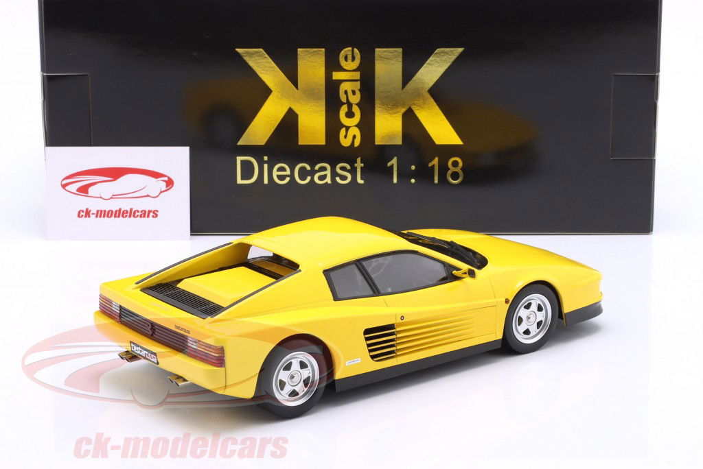 Ferrari Testarossa Année de construction 1986 jaune 1:18 KK-Scale