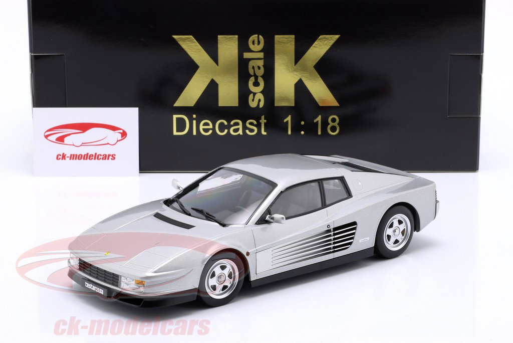 Ferrari Testarossa Année de construction 1986 gris argenté métallique 1:18 KK-Scale