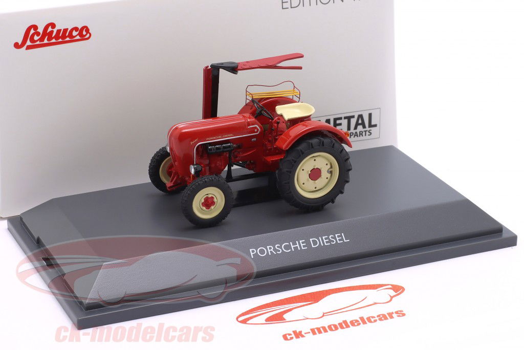 Porsche Junior Traktor con tosaerba rosso 1:43 Schuco