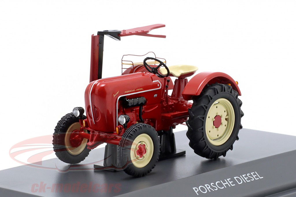 Porsche Junior Traktor med plæneklipper rød 1:43 Schuco