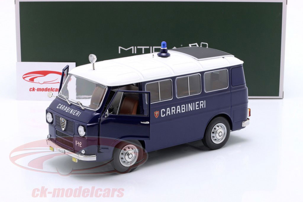 Alfa Romeo F-12 Minibus Carabinieri Baujahr 1969 blau / weiß 1:18 MITICA