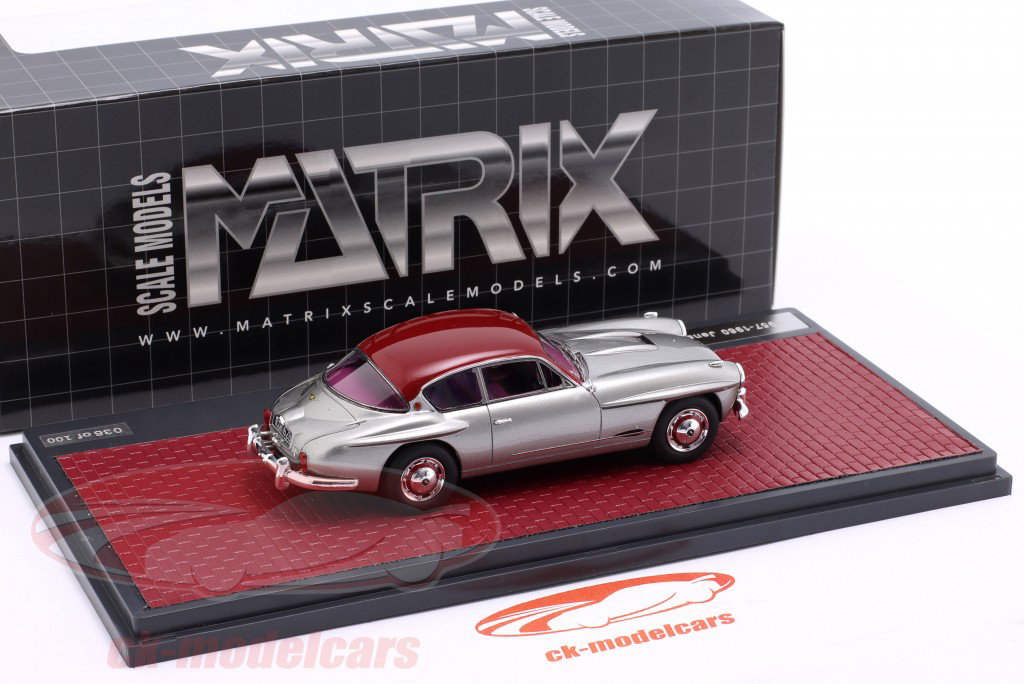Jensen 541R year 1957-1961 silver-grey metallic / maroon 1:43 Matrix