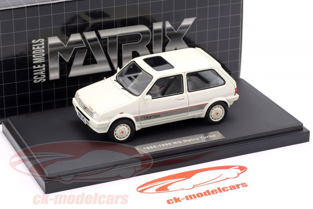 MG Metro Turbo Année de construction 1985-1989 blanc 1:43 Matrix