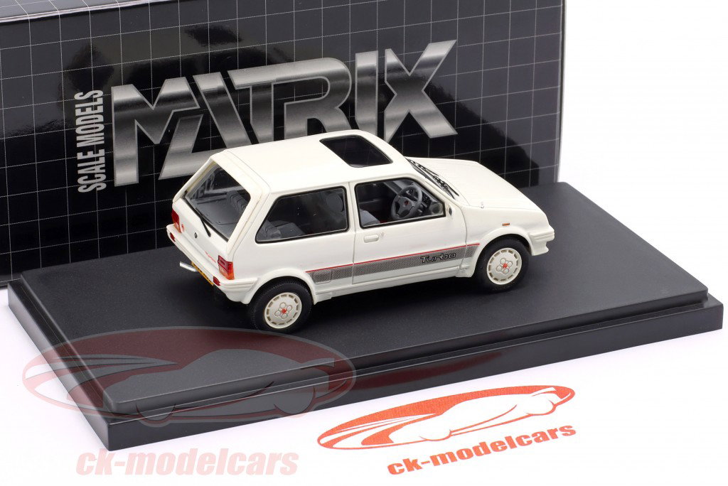 MG Metro Turbo Année de construction 1985-1989 blanc 1:43 Matrix