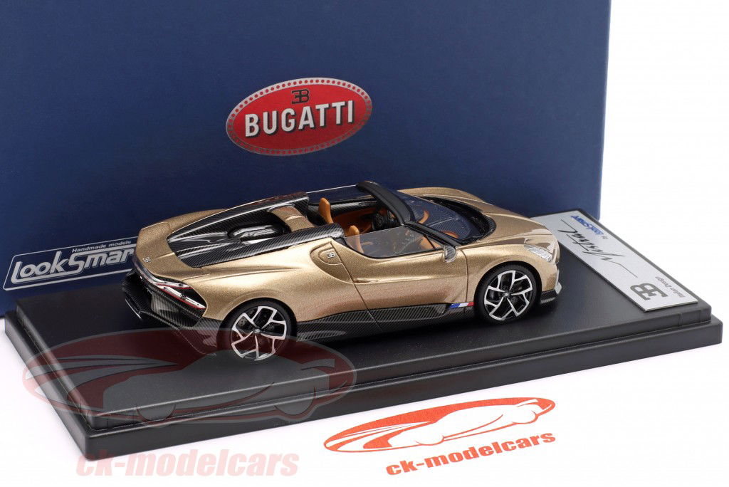 Bugatti W16 Mistral Ano de construção 2022 ouro metálico 1:43 LookSmart