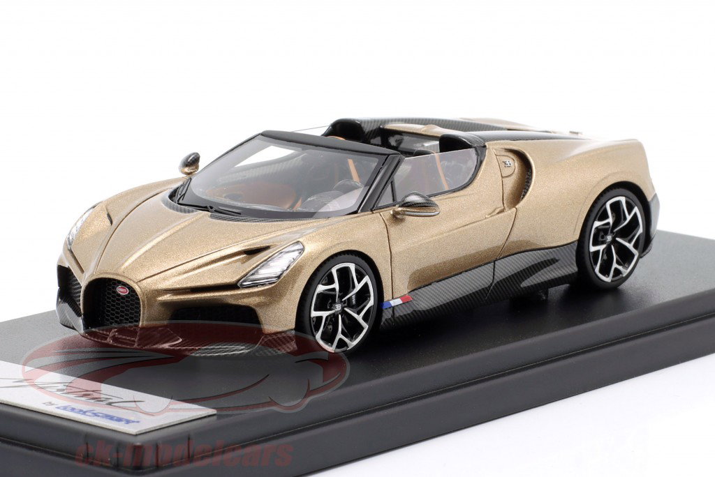 Bugatti W16 Mistral Ano de construção 2022 ouro metálico 1:43 LookSmart