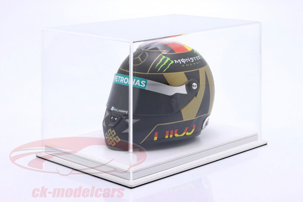 High-quality Acrylic display case Mulhouse with white leather base for Helmets 1:2 Atlantic