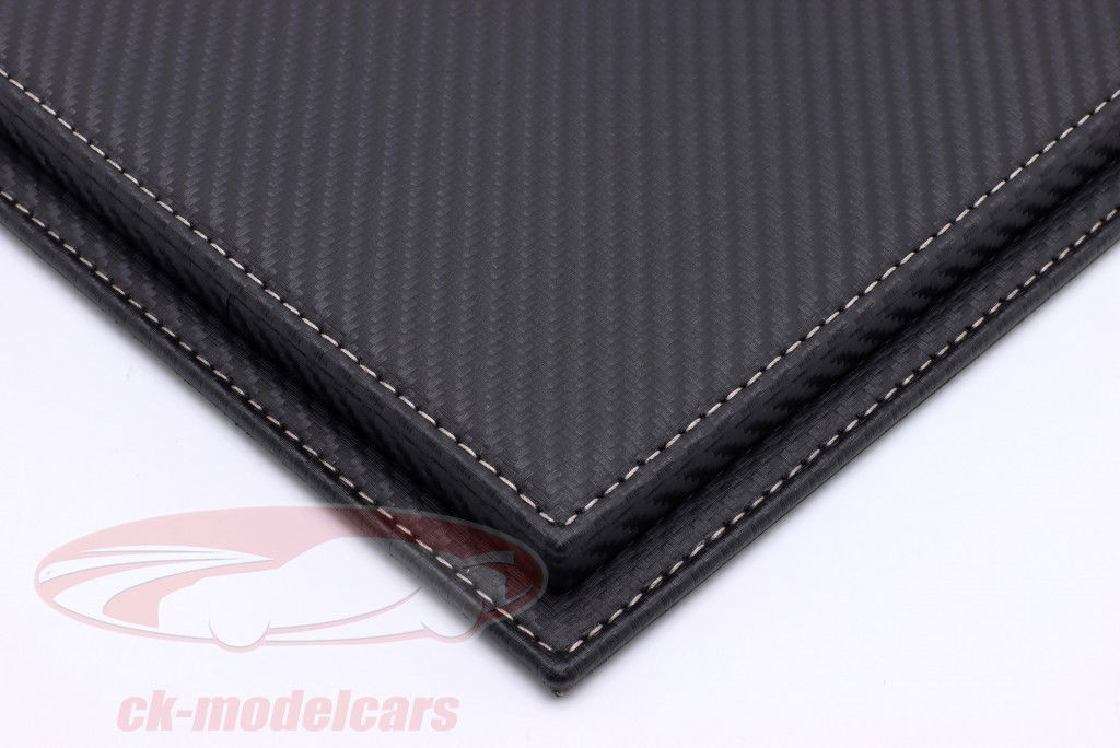 High-quality Acrylic display case Mulhouse with carbon black Leather base for Helmets 1:2 Atlantic