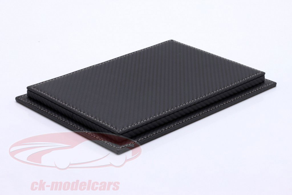 High-quality Acrylic display case Mulhouse with carbon black Leather base for Helmets 1:2 Atlantic