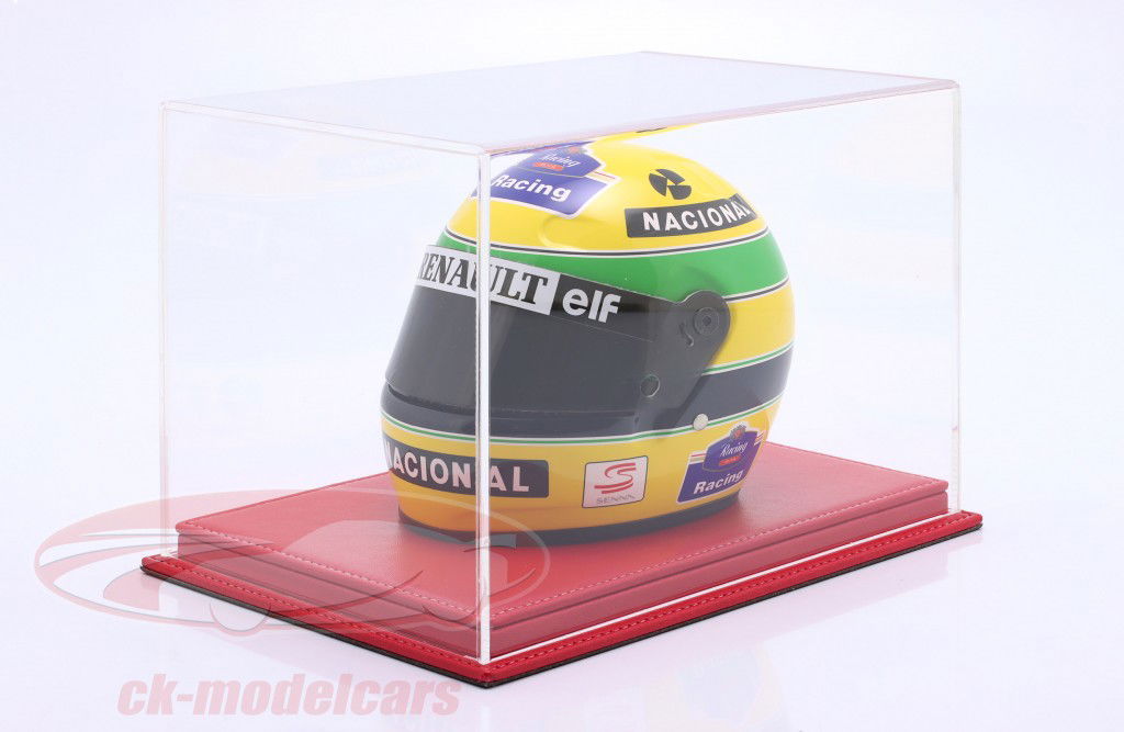 High-quality Acrylic display case Mulhouse with red leather base for Helmets 1:2 Atlantic