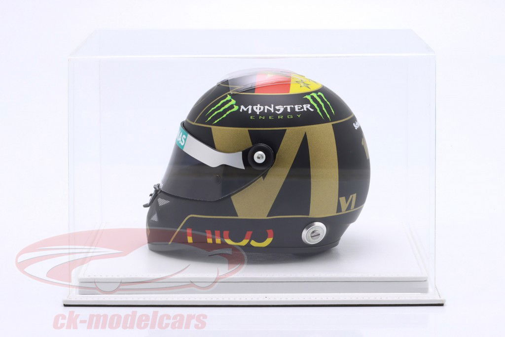 High-quality Acrylic display case Mulhouse with white leather base for Helmets 1:2 Atlantic