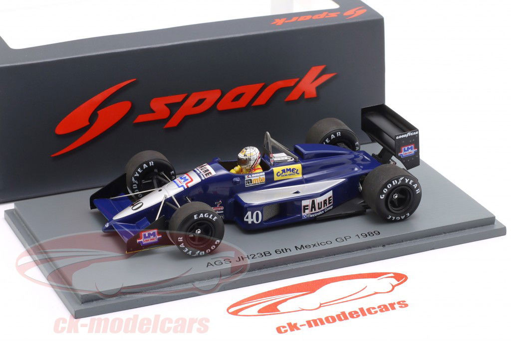 Gabriele Tarquini AGS JH23B #40 第六 墨西哥 GP 1989 1:43 Spark