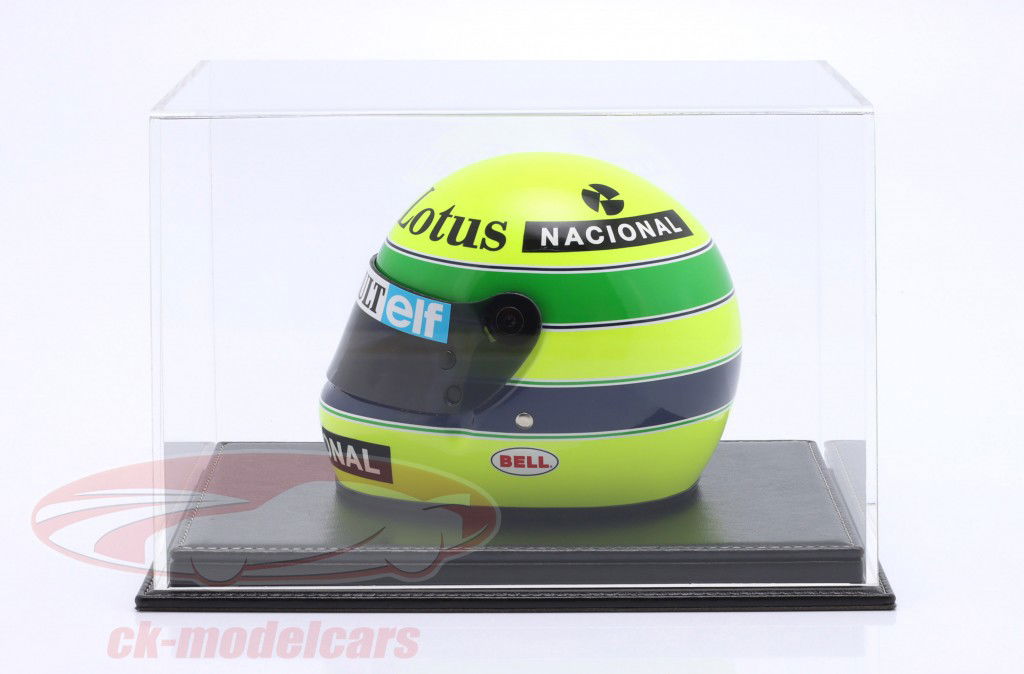 High-quality Acrylic display case Mulhouse with black leather base for Helmets 1:2 Atlantic