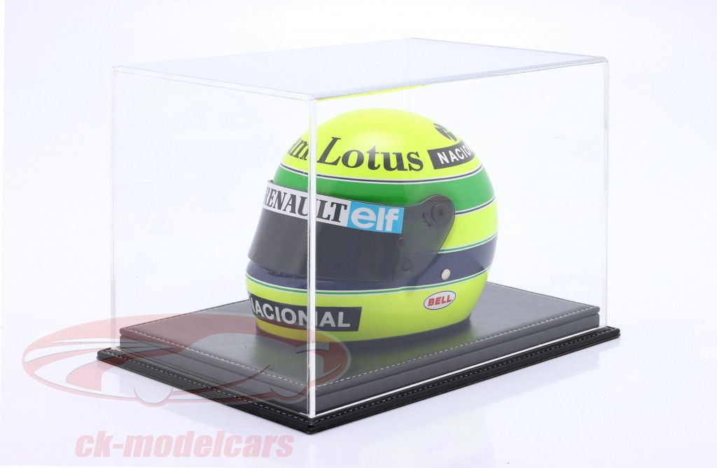 高品質 アクリルディスプレイケース Mulhouse と 黒 レザーベース のために ヘルメット 1:2 Atlantic