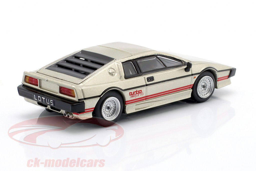 Lotus Esprit Turbo Byggeår 1980 sølv metallisk 1:64 TrueScale