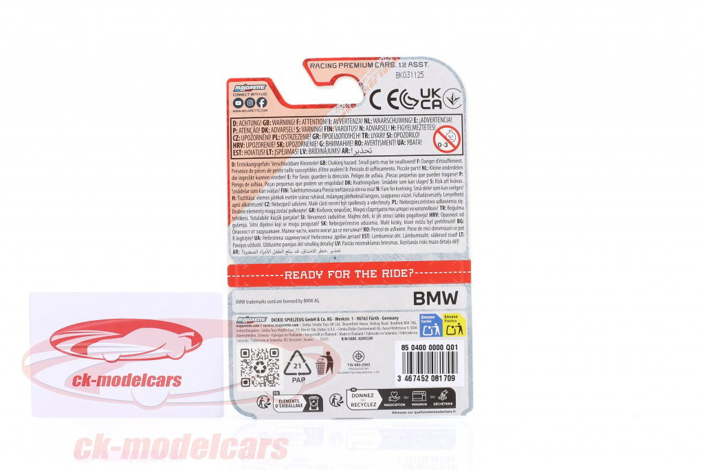 BMW M3 Racing #75 blanc / décor 1:64 Majorette