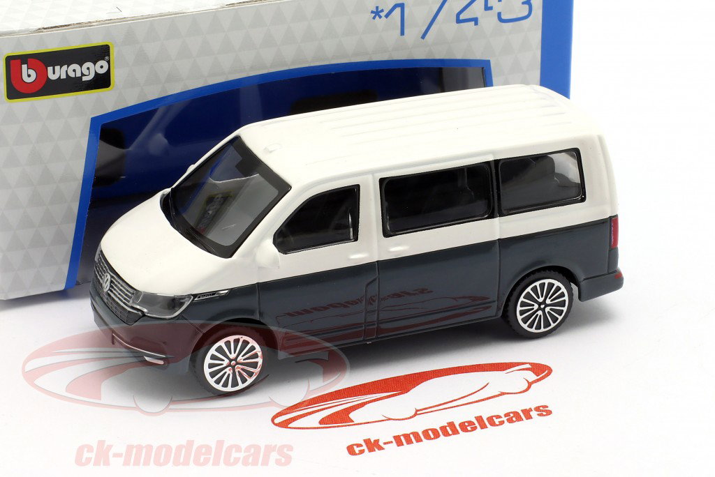 Volkswagen VW T6 Multivan Ano de construção 2020 azul-acinzentado / branco 1:43 Bburago