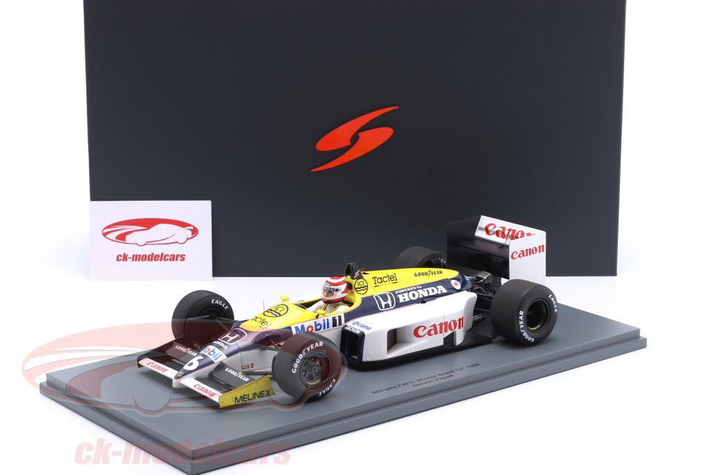 Nelson Piquet Williams FW11 #6 winnaar Brazilië GP formule 1 1986 1:18 Spark