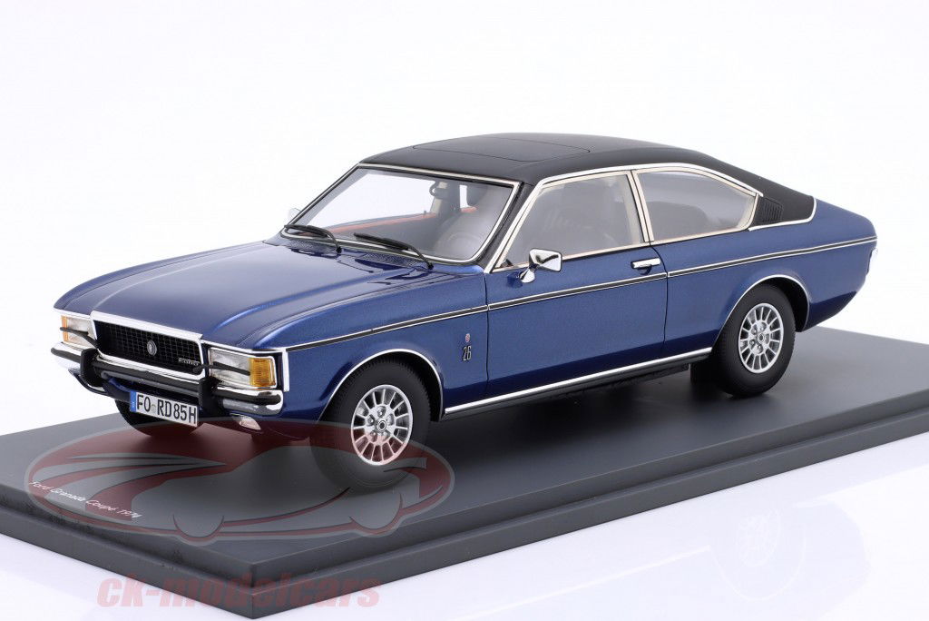 Ford Granada Coupe Año de construcción 1974 azul oscuro / negro 1:18 Schuco