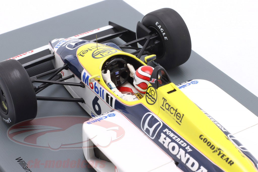 Nelson Piquet Williams FW11 #6 winnaar Brazilië GP formule 1 1986 1:18 Spark