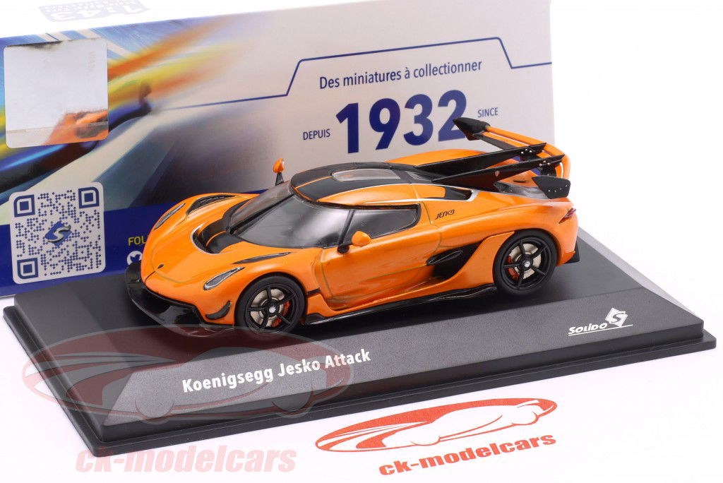 Koenigsegg Jesko Attack Ano de construção 2022 laranja 1:43 Solido
