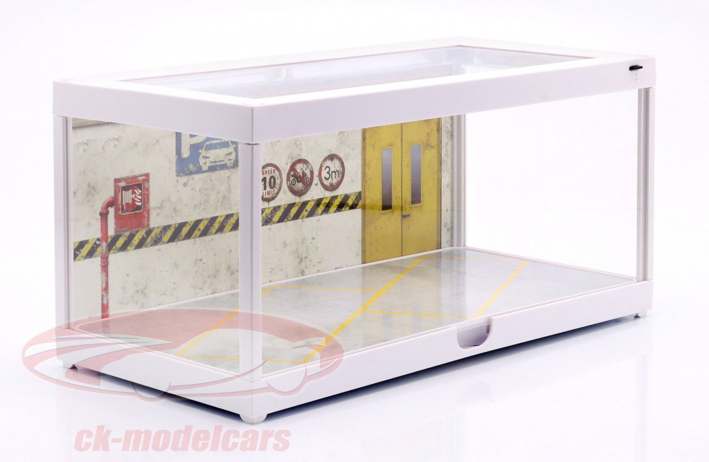 Diorama Single display case white with LED lighting for scale 1:18 / 1:24 Triple9
