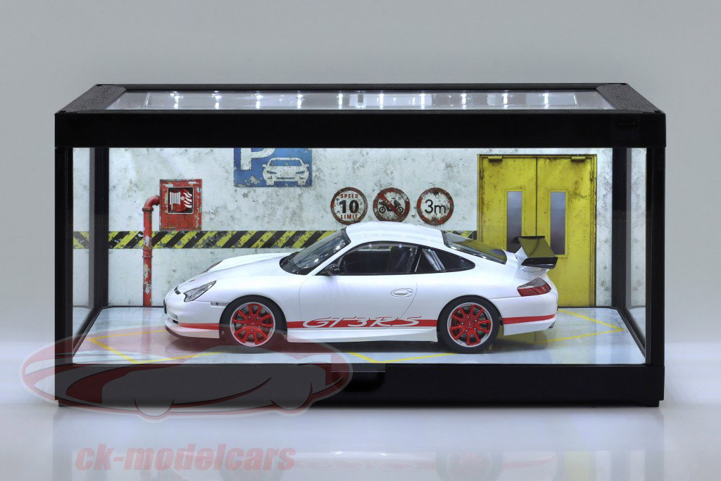 Diorama Single display case black with LED lighting for scale 1:18 / 1:24 Triple9