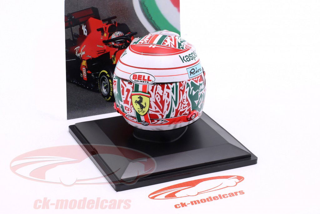 C. Leclerc Ferrari #16 第四 Emilia-Romagna GP 公式 1 2021 头盔 1:5 Spark Editions