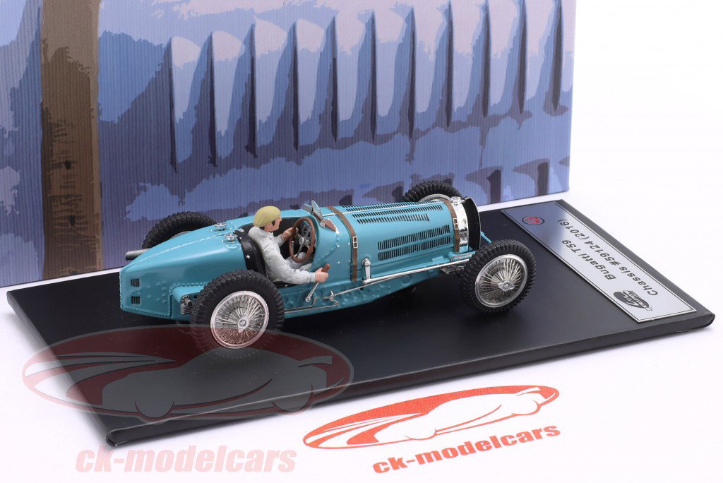 Bugatti T59 Année de construction 1934 bleu clair 1:43 LeMansMiniatures