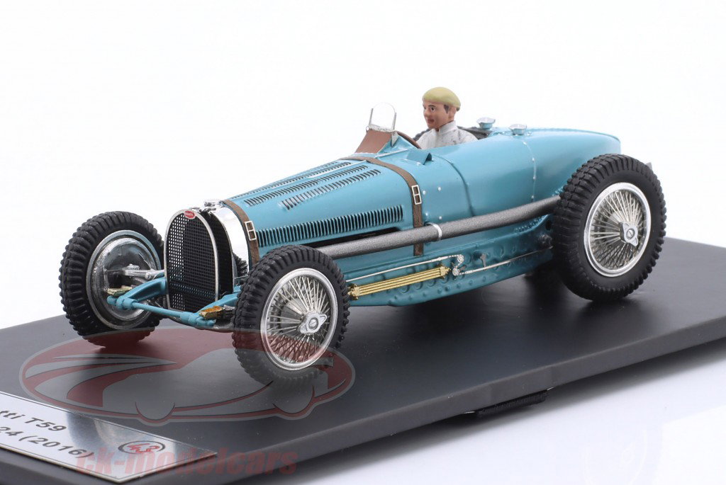 Bugatti T59 Byggeår 1934 lyseblå 1:43 LeMansMiniatures