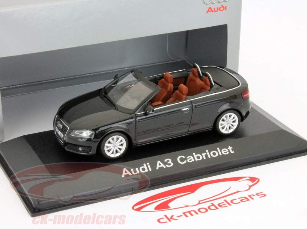 Audi A3 Cabriolet phantom black 2008 1:43 Minichamps