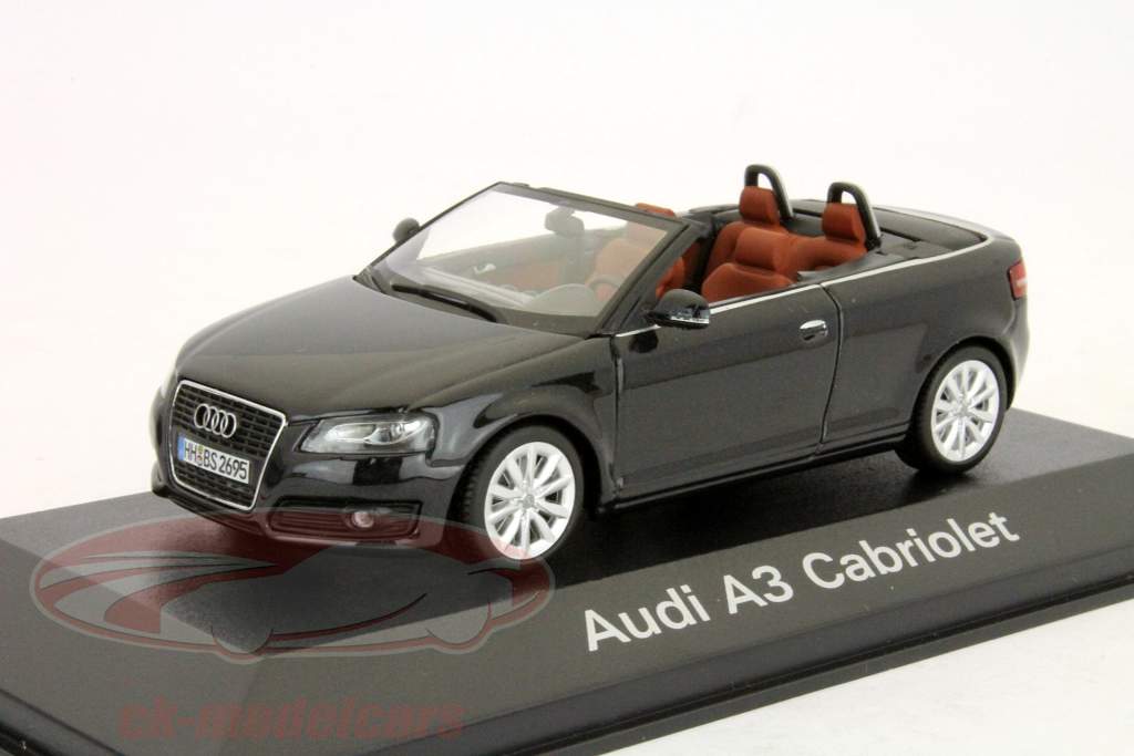 Audi A3 Cabriolet phantom black 2008 1:43 Minichamps