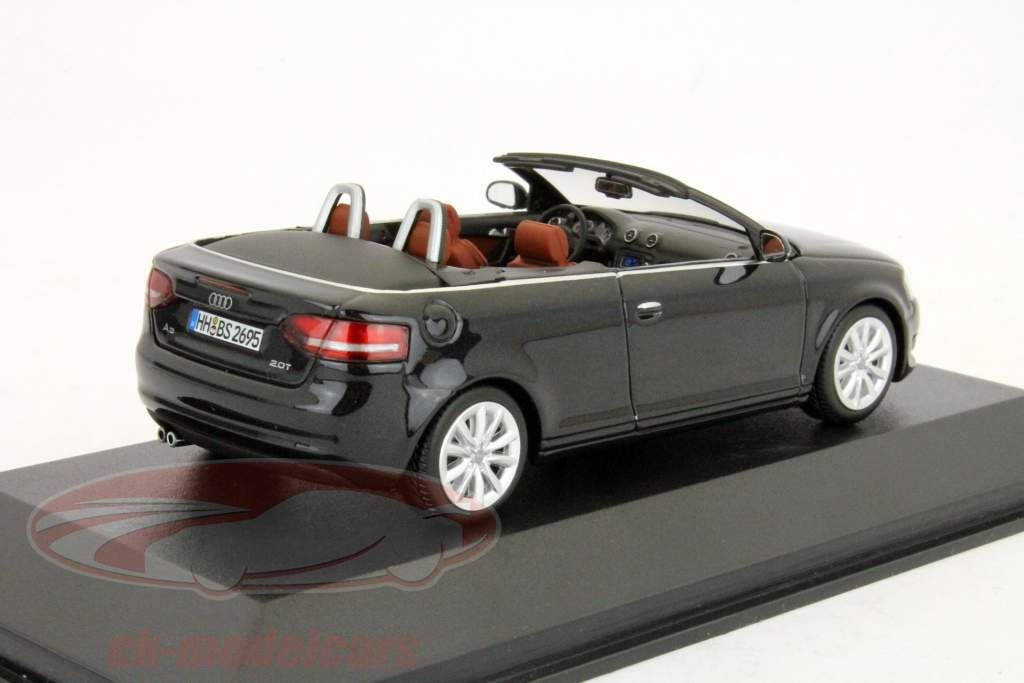 Audi A3 Cabriolet, Phantom Black / phantom nero 2008 1:43 Minichamps
