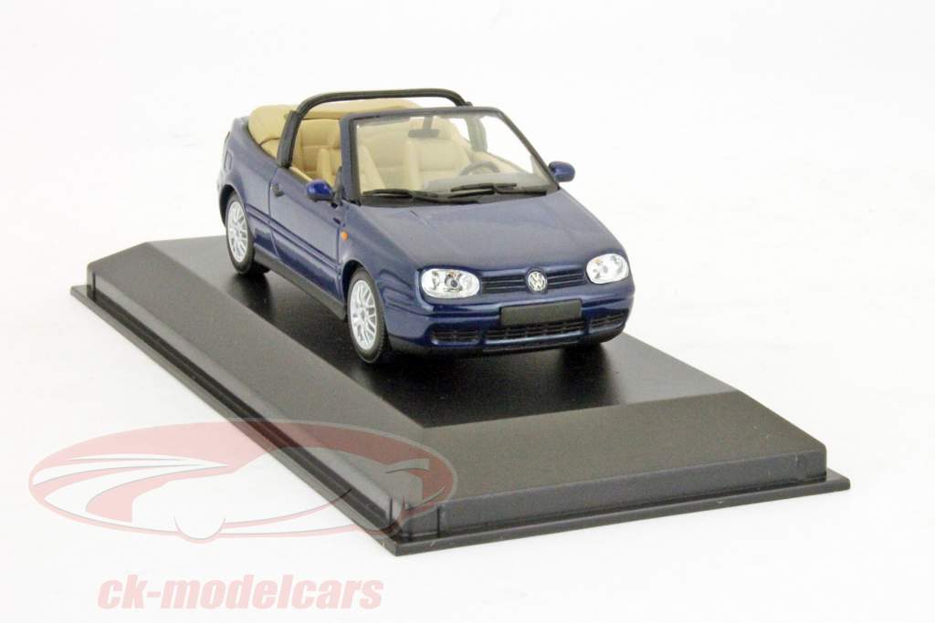 VW Golf 4 Cabrio Jaar 1999 Donkerblauw 1:43 Minichamps