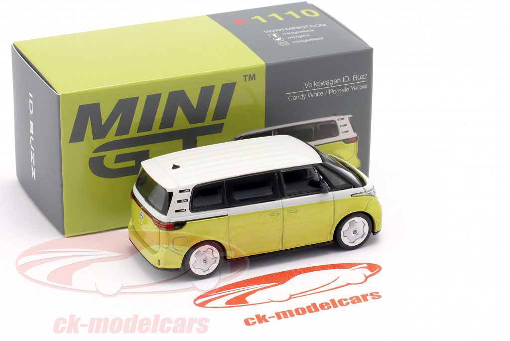 Volkswagen VW ID.Buzz Byggeår 2023 candy hvid / pomelo gul 1:64 TrueScale