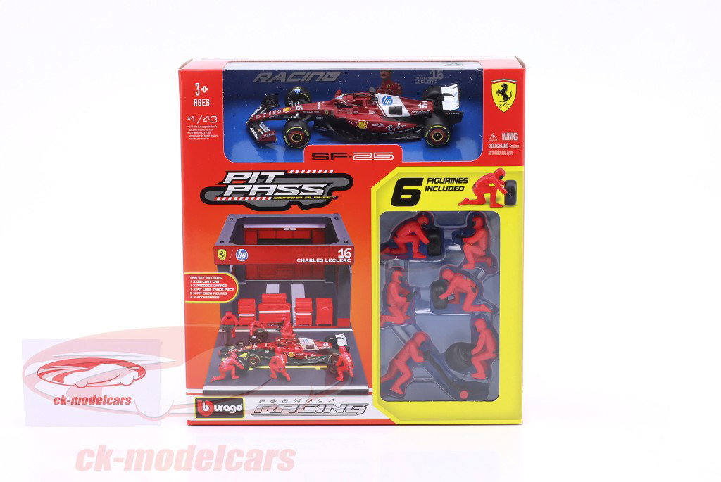 Pit Stop Diorama Charles Leclerc #16 formula 1 2025 1:43 Bburago