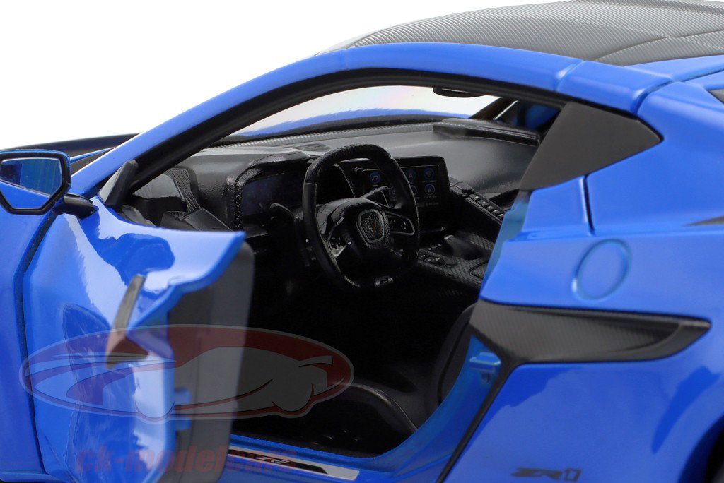Corvette ZR1 (C8) Coupe 建設年 2026 Riptide 青 メタリック 1:18 Maisto