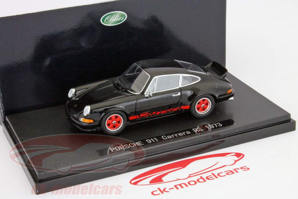 赤のストライプ1時43分エブロとポルシェ911 2.7RS 1973年ブラック