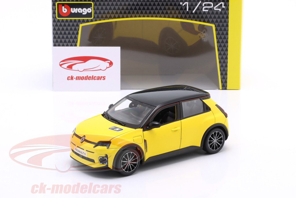 Renault 5 E-Tech electric Byggeår 2024 gul 1:24 Bburago