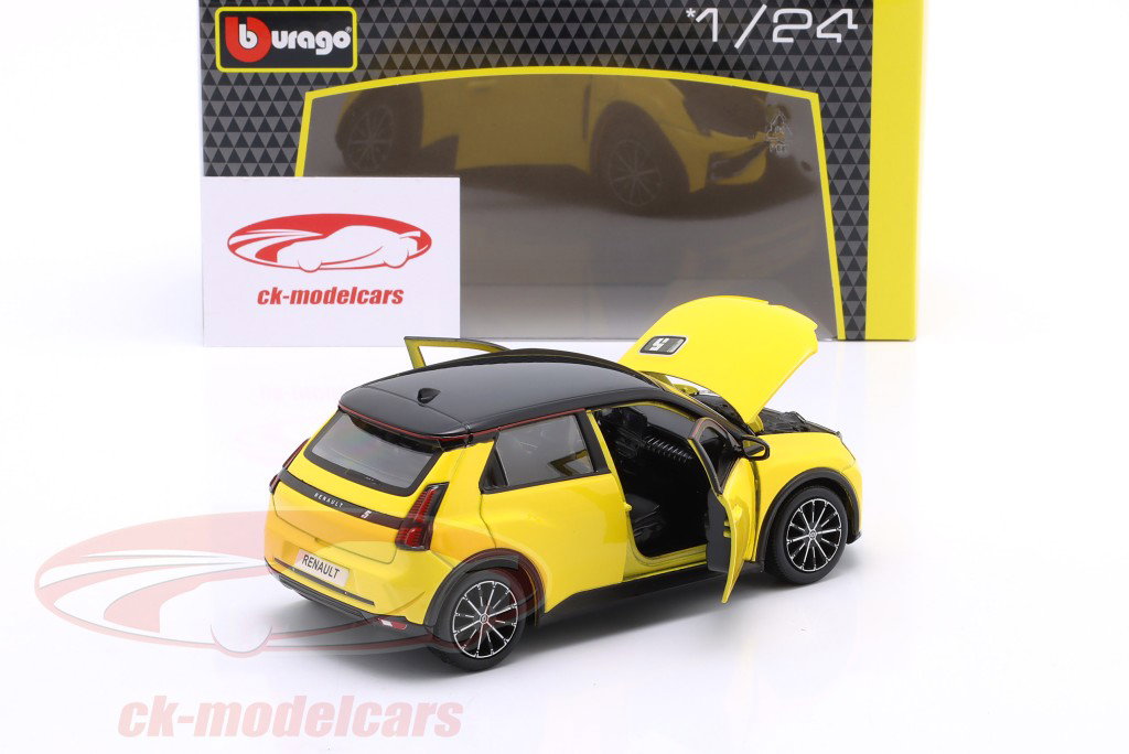 Renault 5 E-Tech electric Byggeår 2024 gul 1:24 Bburago