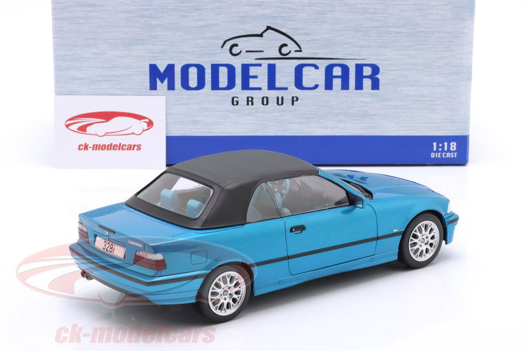 BMW 3er (E36) Cabriolet 建造年份 1996 蓝色的 金属 1:18 ModelCar Group