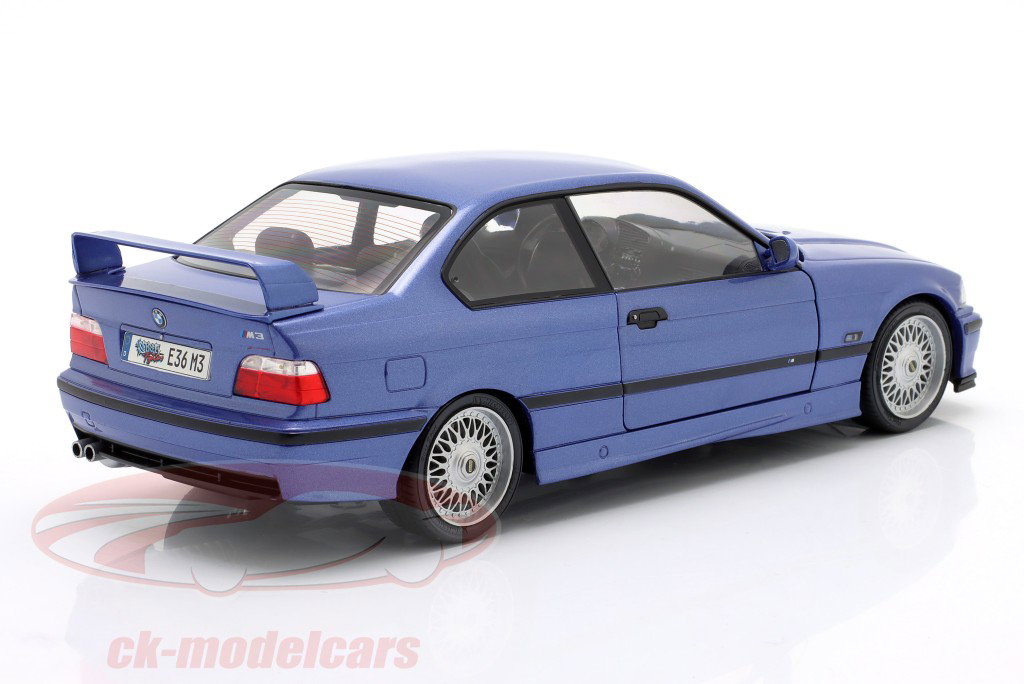 BMW M3 (E36) Coupé Année de construction 1996 Estoril bleu 1:18 Solido