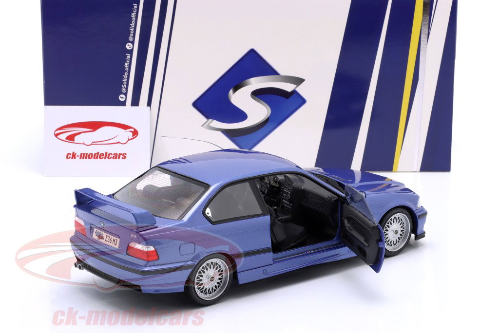 BMW M3 (E36) Coupé Année de construction 1996 Estoril bleu 1:18 Solido
