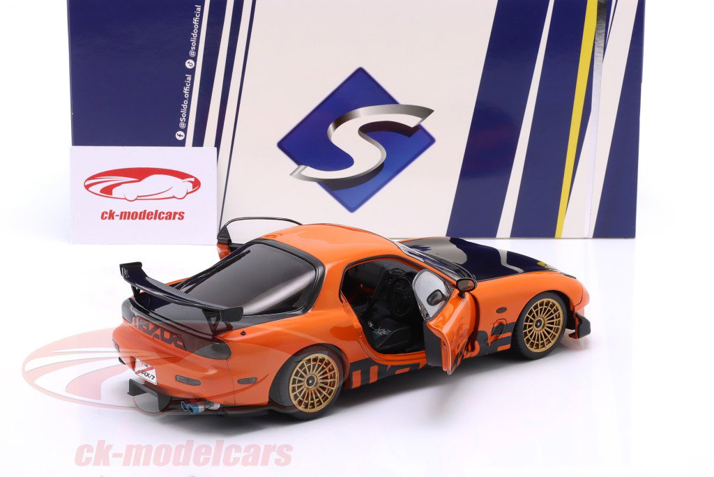 Mazda RX-7 Taper RS (FD3S) Année de construction 1999 orange / noir 1:18 Solido