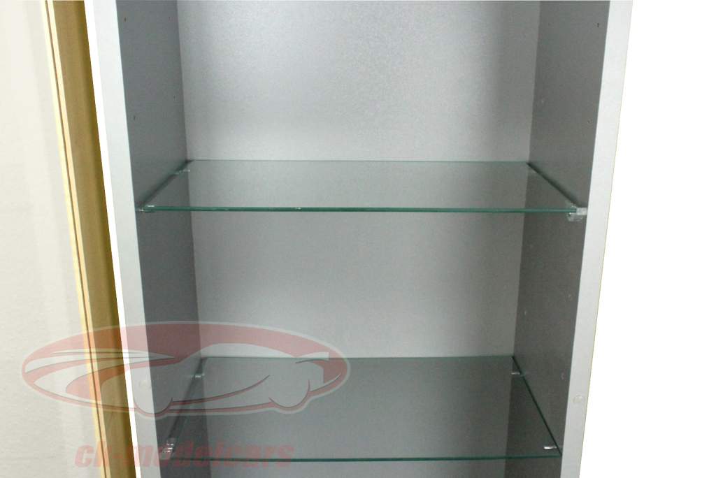 Выставка и коллекционные витрина для моделей автомобилей, включая 7 стеклянных полок белый / серебристый 1,60 м высокой