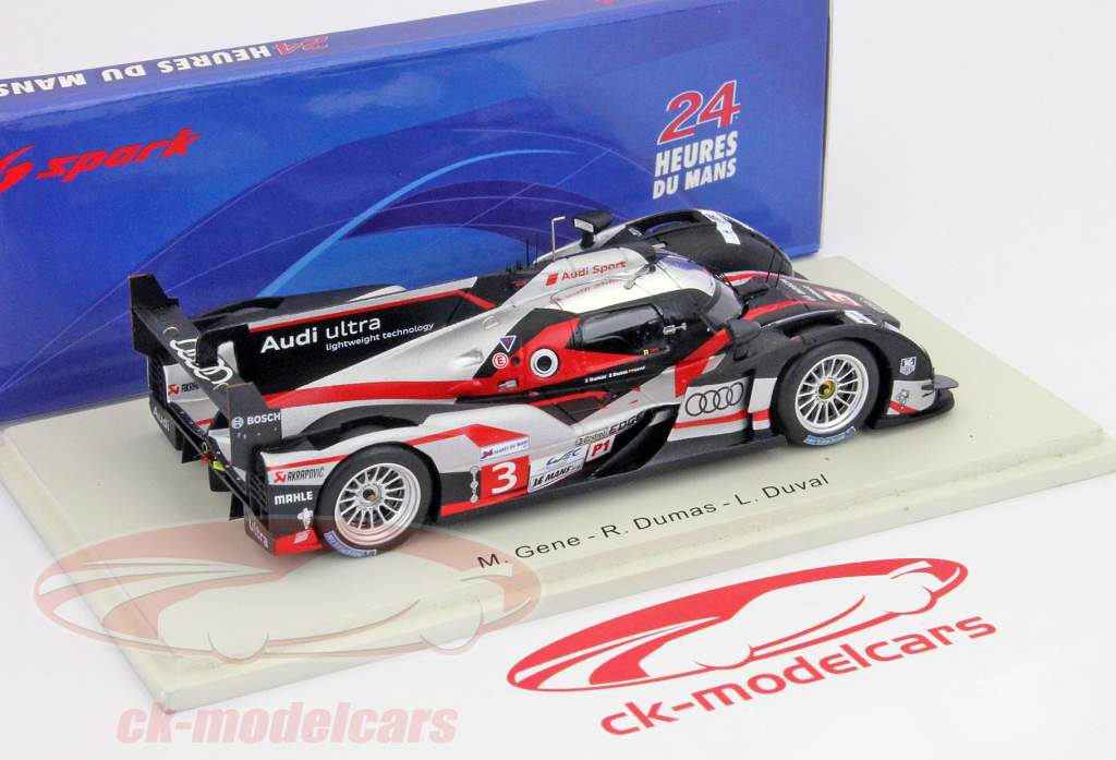 奥迪R18超＃3第五名24勒芒2012大仲马，杜瓦尔，基因1:43星火