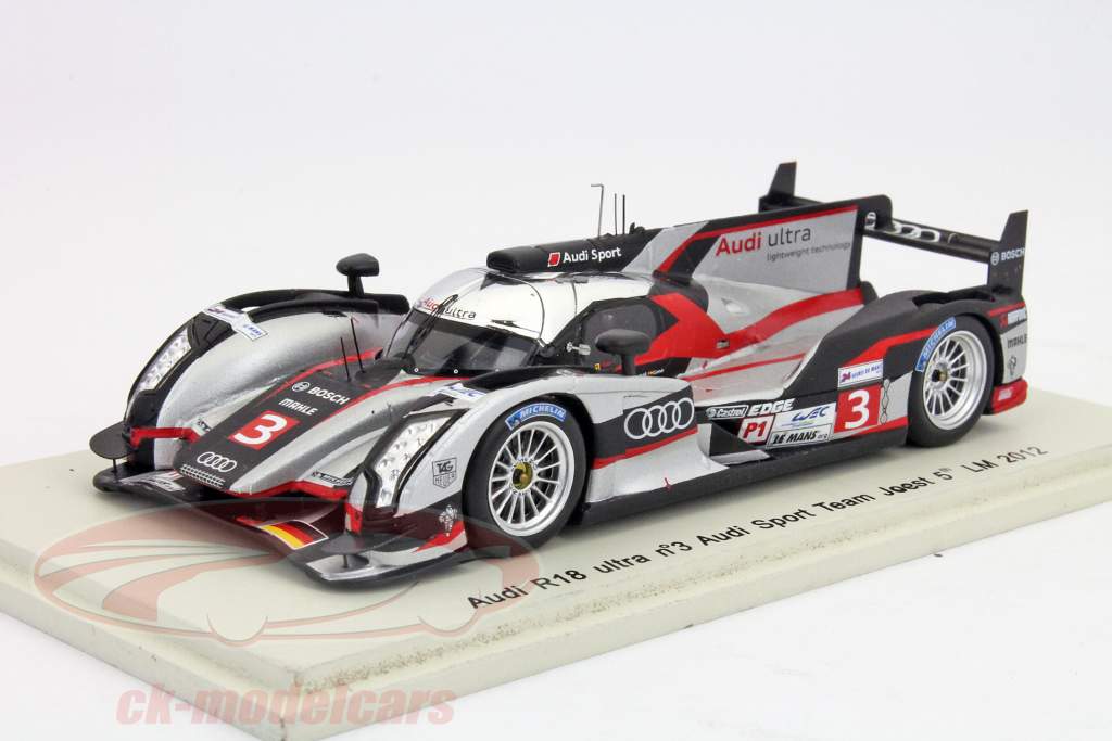 奥迪R18超＃3第五名24勒芒2012大仲马，杜瓦尔，基因1:43星火