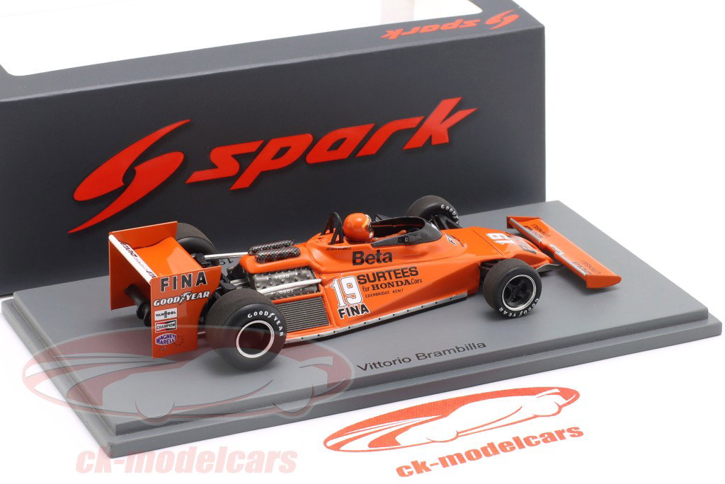 Vittorio Brambilla Surtees TS20 #19 9e Britse GP formule 1 1978 1:43 Spark
